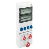 SPELSBERG STK 2834-K163263 Steckdosenkombination best. IP44 4xSCHUKO-Steckdosen,1xCEE-Steckdose 16A/32A/63A | grau