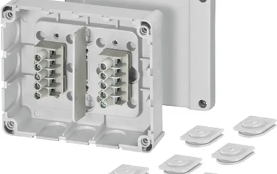 HENSEL DP9222 Kabelabzweigdose Serie DP 2xKlemmen | grau | 119x139 mm