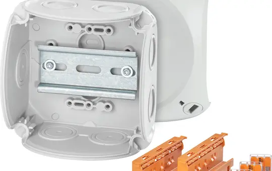 HENSEL DK0404W Kabelabzweigkasten mit Klemmen Serie DK 104x104x70 mm | lichtgrau | 4 mm²