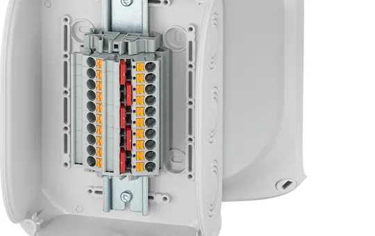 HENSEL DK1610P Kabelabzweigkasten mit Klemmen Serie DK 155x210x92 mm | lichtgrau | 10 mm²