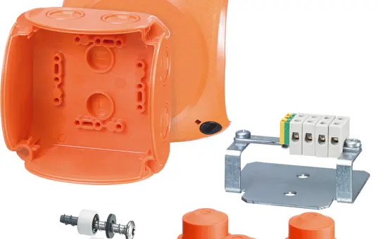 HENSEL FK0402 Kabelabzweigkasten mit Klemmen Serie FK 104x104x70 mm | orange | 6 mm²