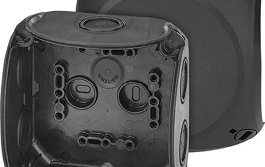 HENSEL DK0400B Kabelabzweigkasten ohne Klemmen Serie DK 104x104x70 mm | schwarz | 4 mm²