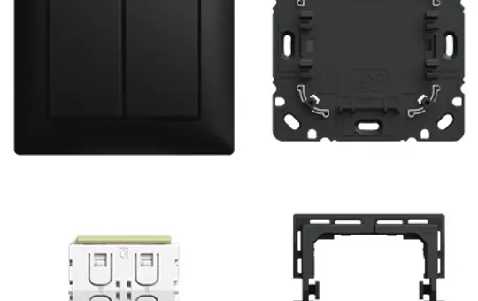 BUSCH-JAEGER 6716/03 UJ-915 Wandsender-Set 3er FoH Balance schwarz matt