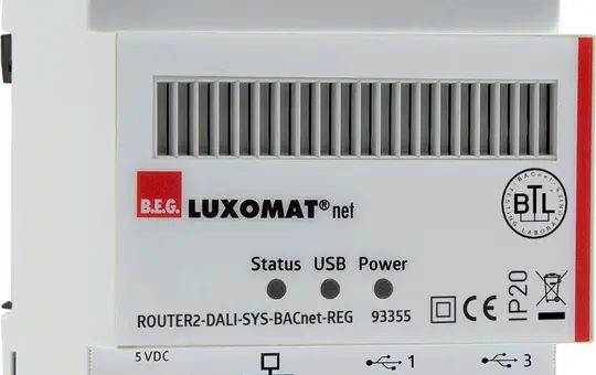 B.E.G. 93355 DALI-2 Router BACnet REG Web-Server, Applikations-Controller
