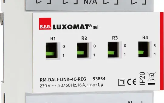 B.E.G. 93854 DALI-2 Schaltaktor REG 230 V AC | weiß