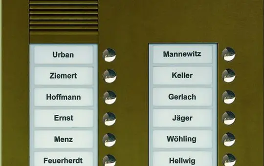 TCS AVU15160-0012 Video Außenstation UP AVU 16 Tasten rechtsbündig, 2-spaltig | bronze
