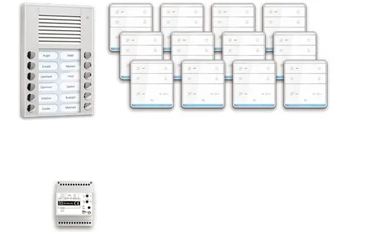 TCS PPAF12-EN/01 Audio-Set Außenstation AP PES 12 WE, 12 Tasten, 12 Freispr. ISW6010
