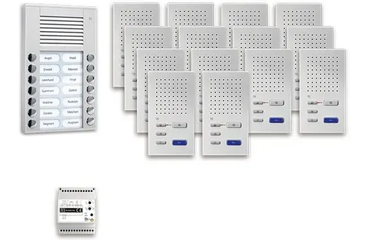 TCS PPAF14-EN/02 Audio-Set Außenstation AP PES 14 WE, 14 Tasten, 14 Freispr. ISW3030