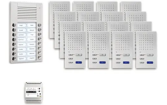 TCS PPAF16-EN/02 Audio-Set Außenstation AP PES 16 WE, 16 Tasten, 16 Freispr. ISW3030