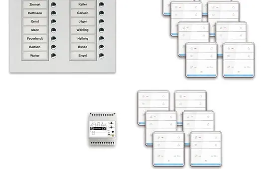 TCS PPUF16/2-EN/01 Audio-Set Außenstation UP PUK 16 WE, 16 Tasten 2-spaltig, 16 Freispr. ISW6010