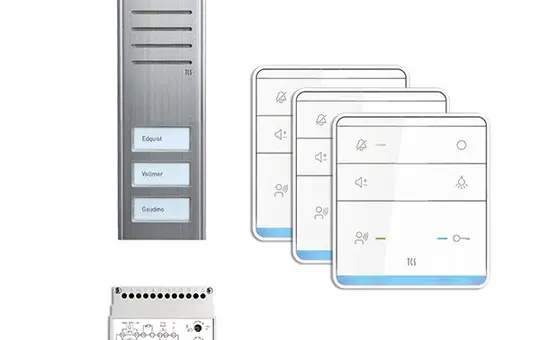 TCS PSX2330-0000 Audio-Set Außenstation ASX für 3 Wohneinheit,3 Tasten,3 Freispr.