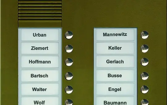 TCS PUK12/2-EB Audio Außenstation UP PUK 12 Tasten rechtsbündig, 2-spaltig | bronze