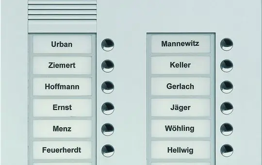 TCS PUK14/2-EN Audio Außenstation UP PUK 14 Tasten rechtsbündig, 2-spaltig | silber