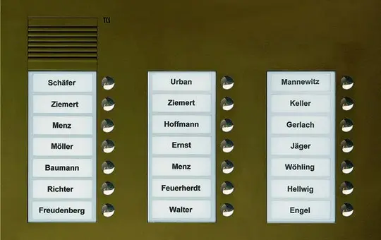 TCS PUK21/3-EB Audio Außenstation UP PUK 21 Tasten rechtsbündig, 3-spaltig | bronze