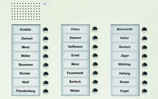 TCS PUK24/3-WS Audio Außenstation UP PUK 24 Tasten rechtsbündig, 3-spaltig | weiß