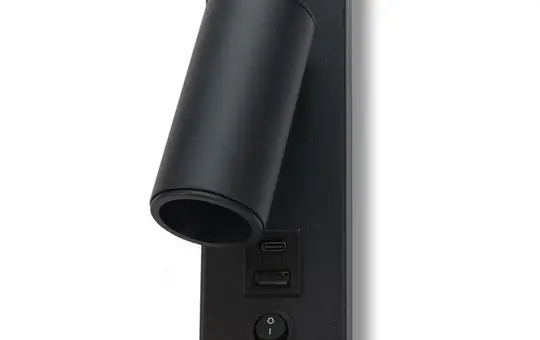 ISOLED 117575 LED-Leseleuchte mit USB-A/C-Ladebuchse 4,5 W, 3000 K | schwarz