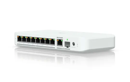 UBIQUITI UniFi USW-Flex-2.5G-8-PoE Netzwerkswitch (2,5GbE) 9-Port (8xPoE++), 1xSFP, PoE+++ input