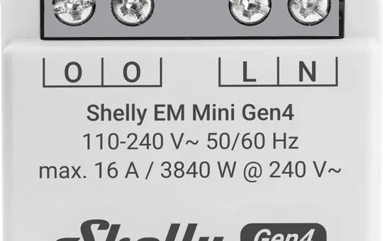 SHELLY EM Mini Gen4 WLAN-Energiemessgerät UP Gen. 4 1-fach, Mini