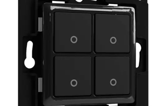 SHELLY WS 4 s 12 V Wandtaster für Tasterinterfaces 4-fach | schwarz