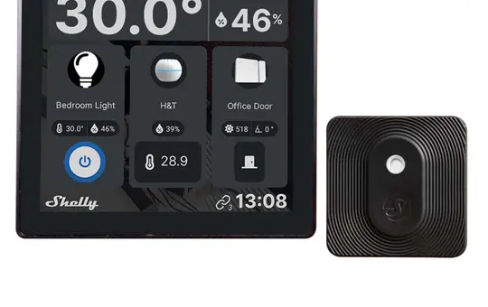 SHELLY WD HT bundle s WLAN-Touchpanel Bundle mit BLU H&T | schwarz | 4 Zoll