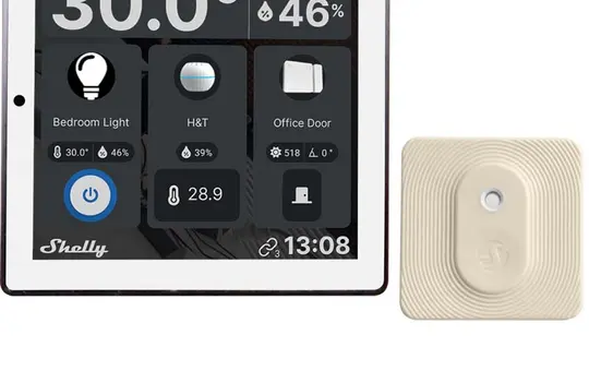 SHELLY WD HT bundle w WLAN-Touchpanel Bundle mit BLU H&T | weiß | 4 Zoll