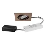 BRUMBERG 41444653 LED-Einbaustrahlerset TIRREL quadrat, DALI dimmbar | braunmetallic matt