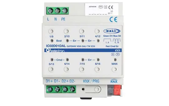 EELECTRON IC02D01DAL KNX-DALI-Gateway 2-fach, DT8 TW