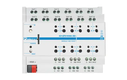 EELECTRON IO16F01KNX-SD KNX-Universalaktor 16-fach, 16 Binäreingänge, SD-Karte
