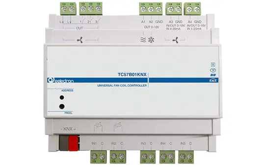 EELECTRON TC57B01KNX KNX-Universal-Fan-Coil-Aktor 3-fach, 3 Binäreingänge, 4 x 0-10 V