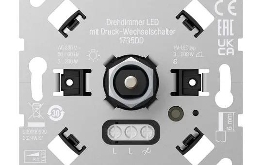 JUNG 1735DD Drehdimmer LED mit Druck-Wechselschalter