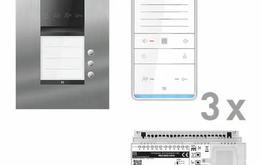 TCS PAUF031/006 Audio-Set Außenstation PES PRO 3 WE, 3 Tasten, 3 Freispr. ISW6031