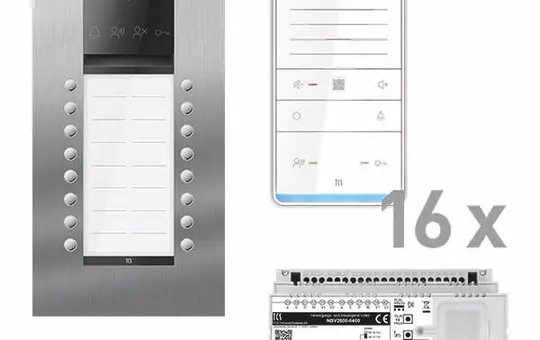 TCS PAUF162/006 Audio-Set Außenstation PES PRO 16 WE, 16 Tasten 2-spaltig, 16 Freispr. ISW6031