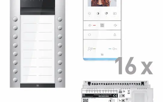 TCS PVAF162/003 Video-Set Außenstation AP PES PRO TCS:BUS 16 WE, 16 Tasten 2-spaltig, 16 Freispr. IVW6511