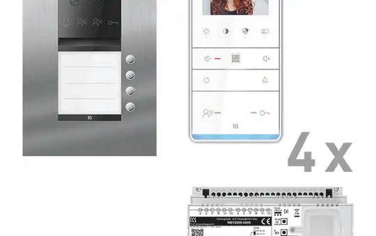 TCS PVUF041/001 Video-Set Außenstation UP PES PRO TCS:BUS 4 WE, 4 Tasten, 4 Freispr. IVW6511