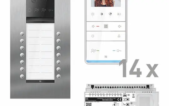 TCS PVUF142/001 Video-Set Außenstation UP PES PRO TCS:BUS 14 WE, 14 Tasten 2-spaltig, 14 Freispr. IVW6511