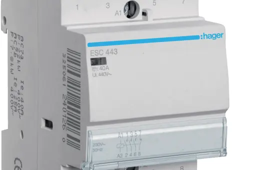 HAGER ESC443 Installationsschütz 3 Schließer + 1 Öffner 40 A, 230 V