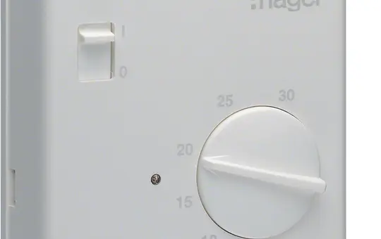 HAGER EK051 Raumthermostat Bimetall mit Schließer, Ein/Aus-Schalter | weiß