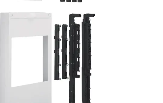 HAGER UE31E2B Baustein universN für Sammelschienen für 60 mm System, für 2 Trenner NH00 | 450x250 mm