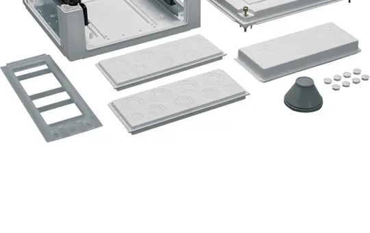 HAGER U84S4N Kabelanschlusskasten univers IP54 SKII univ. SaS-Träger-40 mm, seitlich