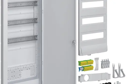 HAGER VH603NWH Volta.Hybrid HW 36 PLE, 1 Montageplatte, Steckdose, Stahlblechtür