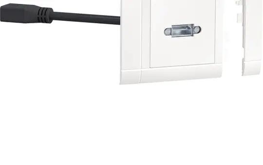 HAGER GMSET029016 tehalit Multimedia-Anschlussset DisplayPort, frontrastend | verkehrsweiß