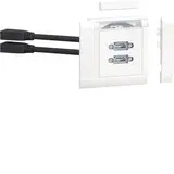 HAGER GMSET059016 tehalit Multimedia-Anschlussset HDMI + HDMI, frontrastend | verkehrsweiß