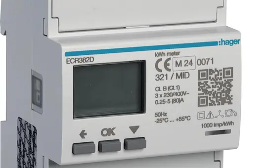 HAGER ECR382D Energiezähler 3-phasig direkt 80 A, 4M, MODBUS, MID