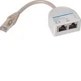 HAGER HTG469H RJ45 zur Verdrahtung 1 Stecker und 2 Buchsenleisten