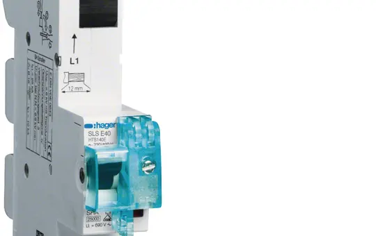 HAGER HTS140E SLS-Schalter 1-polig E-Charakteristik 40 A, Sammelschiene QuickConnect