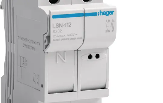 HAGER LSN412 Sicherungselement 1P+N, 25 A, 400 V, L32, 2 TE