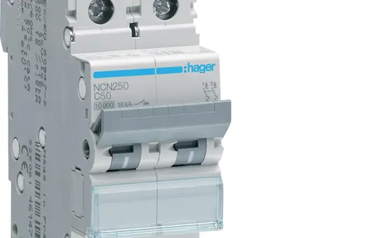 HAGER NCN250 Leitungsschutzschalter 2-polig Typ C 50 A, 10 kA/15 kA