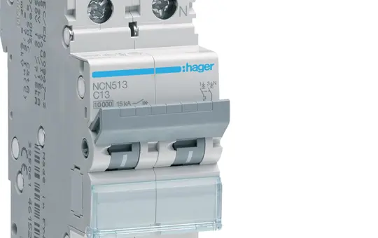 HAGER NCN513 Leitungsschutzschalter 1P+N Typ C 13 A, 10 kA/15 kA