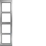 HAGER REM104X Rahmen modular 4/1, inklusive UP-Kasten | edelstahl matt