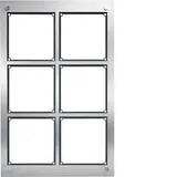 HAGER REM106X Rahmen modular 6/2, inklusive UP-Kasten | edelstahl matt
